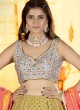 Mustard Yellow Chiffon Wedding Wear Lehenga Choli