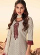 Shagufta Cream Color Pant Style Kameez