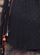 Black Embroidered Chiffon Lehenga Choli With Peplum Top