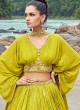 Neon Green Weaving Designer Chiffon Lehenga Choli