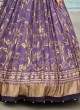 Designer Purple Silk Zari Embellished Anarkali Suit
