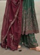 Bottle Green Palazzo Style Salwar Kameez