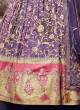 Purple Floral Printed Festive Anarkali Suit