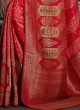 Multi Color Banarasi Silk Wedding Wear Saree