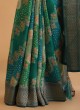 Gorgeous Peacock Green Festive Banarasi Silk Saree