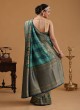 Attractive Peacock Blue Woven Banarasi Silk Wedding Saree