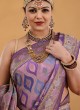 Lavender Color Designer Banarasi Silk Saree