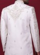 Cream And Peach Embroiderd Sherwani For Wedding