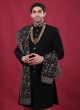 Black Indowestern With Embroidered Dupatta