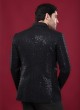 Sequins Embroidered Party Wear Black Color Suit