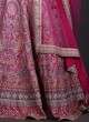 Rani Pink Designer Satin Silk Printed Lehenga Choli