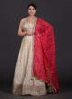 Beautiful Cream Chiffon Wedding Lehenga Choli