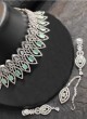 American Diamond Studded Mint Green Necklace Set