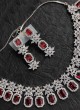 Trendy Silver Plated Red Necklace Set