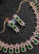 Green Color American Diamond Necklace Set