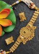 Gold Alloy Based Designer Choker Necklace Set