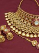 Gold Natural Stones And Kundan Necklace Set
