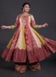 Designer Anarkali Style Palazzo Suit In Multi Color