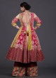 Designer Anarkali Style Palazzo Suit In Multi Color