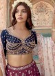 Wine and Navy Sequins Embellished Wedding Lehenga Choli