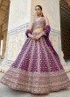 Designer Purple Chiffon Wedding Lehenga Choli