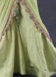 Designer Parrot Green Ready to wear Palazzo Saree