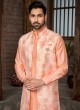 Designer Peach Color Jacket Style Indowestern Set