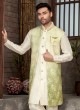 Floral Weaving Embroidered Indowestern Set For Men