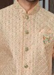 Peach Color Nehru Jacket Set For Wedding