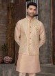 Peach Color Nehru Jacket Set For Wedding