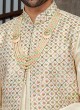 Attractive Cream Color Jacket Style Indowestern