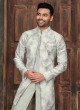 Attractive Grey Mens Indowestern Set