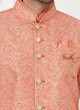 Mens Printed Nehru Jacket Set For Wedding