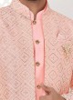 Festive Wear Light Pink Nehru Jacket Set