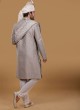 Readymade Wedding Wear Sherwani In Grey Color