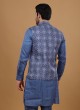 Wedding Wear Blue Nehru Jacket Suit