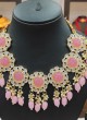 Wedding Look Necklace Set In Pink Color