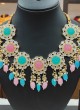 Festive Wear Multi Color Necklace Set