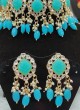 Gold Chokar Necklace Set With Pearl Drop Fringes