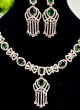 Designer Diamond Studded Green Necklace Set