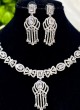 Silver Diamond Studded Necklace Set