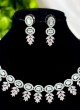 Silver Diamond Necklace With Earrings