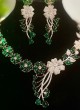 Designer Green Color Floral Necklace Set