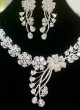 Silver Floral Design Necklace Set