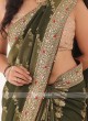 Mehndi Green Banarasi Silk Saree