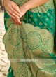 Silk Saree In Green Color