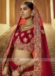 Beautiful Velvet Lehenga Choli In Red