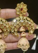 Kundan Studded Earrings In Gold And Light Pink