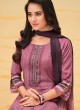 Lavender Resham Embroidered Pant Style Suit