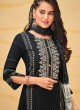 Shagufta Black Embroidered Pant Style Salwar Kameez